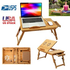 Laptop Desk Lap Bed Tray Heavy Duty Adjustable Table Stand Bamboo Desk Reading