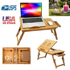 Laptop Desk Lap Bed Tray Heavy Duty Adjustable Table Stand Bamboo Desk Reading