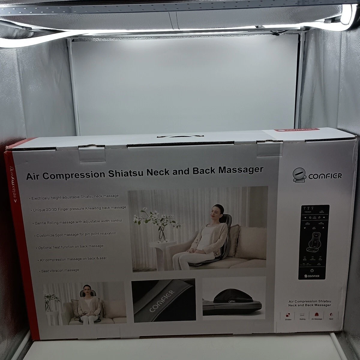 Comfier CF-2309 Neck and Back Massager with Heat Shiatsu Chair