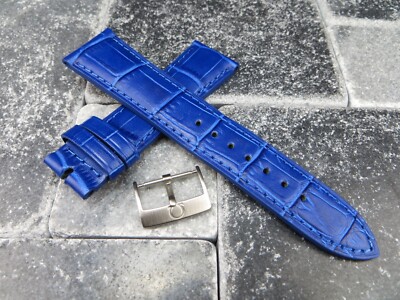 20mm Lederarmband Royalblau Uhrenarmband Mit OEM OMEGA Schnalle