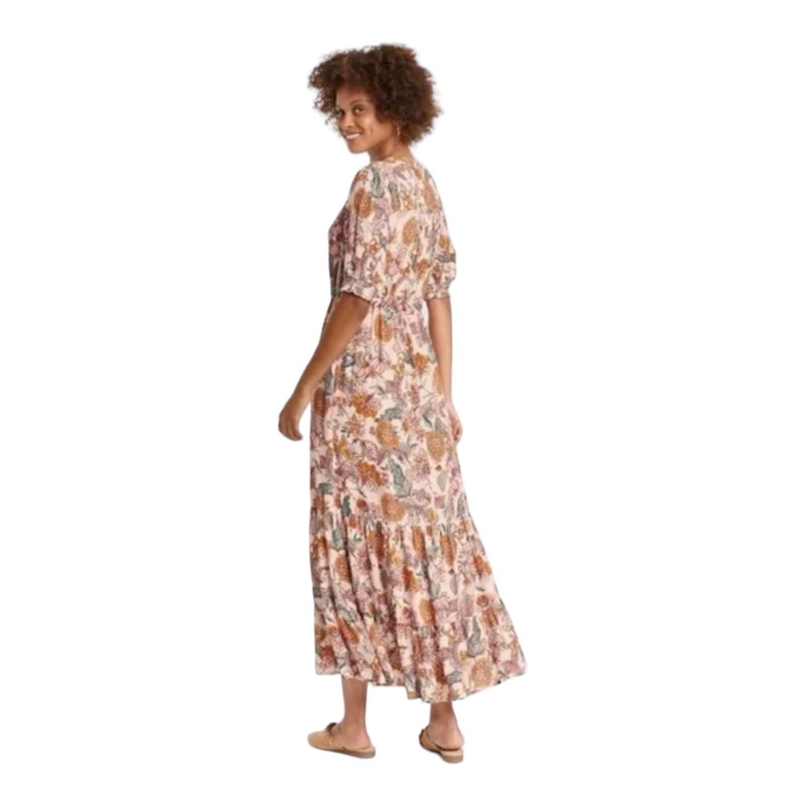 NEW Knox Rose Target Women Sm Pink Floral Maxi Long Short sleeve Shirt Dress  | eBay