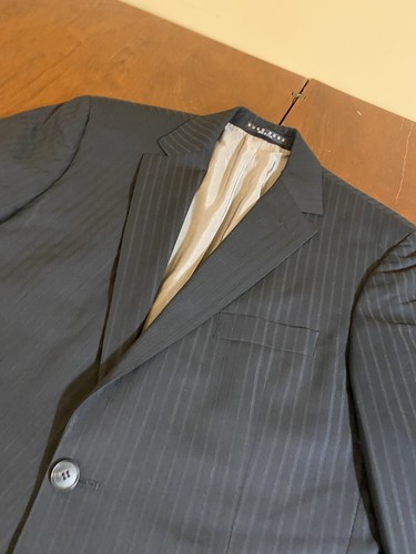 2024 HUGO BOSS Pasolini/Movie US Black Tonal Stripe Full Suit 40L Wool - Picture 3 of 9
