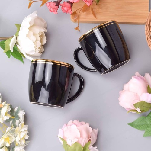  Ceramic Coffee Mug -Set of 6 Pcs (180 ml, Black) - Picture 4 of 6