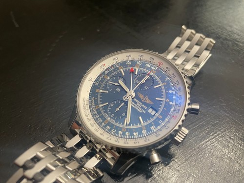 Breitling Navitimer GMT 46mm Blue Dial Men’s Watch A24322 w/ Box & Papers - Picture 7 of 10