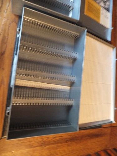 2 Brumberger Metal Slide Storage Case Box, Each Holds 100 2.75" Slides - Picture 2 of 15