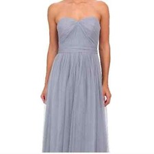 Adrianna Papell Strapless Tulle Convertible Gown in Slate Size: 8