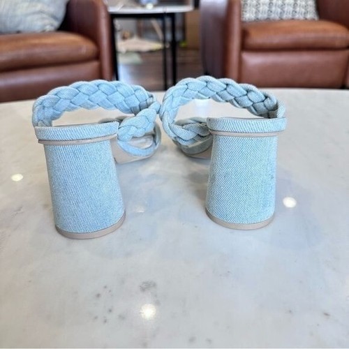 Dolce Vita Pailey Braided Light Blue Denim Block Heeled Sandal Women's Size 6 - Picture 7 of 10