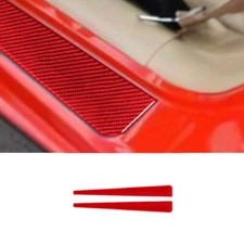 2pcs Red Carbon Fiber Door Sill Cover Strip For Chevrolet Corvette C5 1998-2004