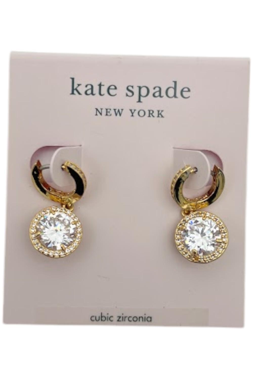 Серьги Kate Spade New York Sparkly Spade Huggies Прозрачныезолотые 5790₽