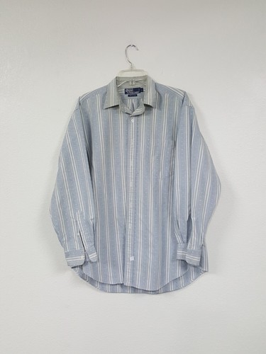 Polo Blue Prairie Country Eyelet Longsleeve Button Pocket Tee Shirt Mens Size L - Picture 10 of 11