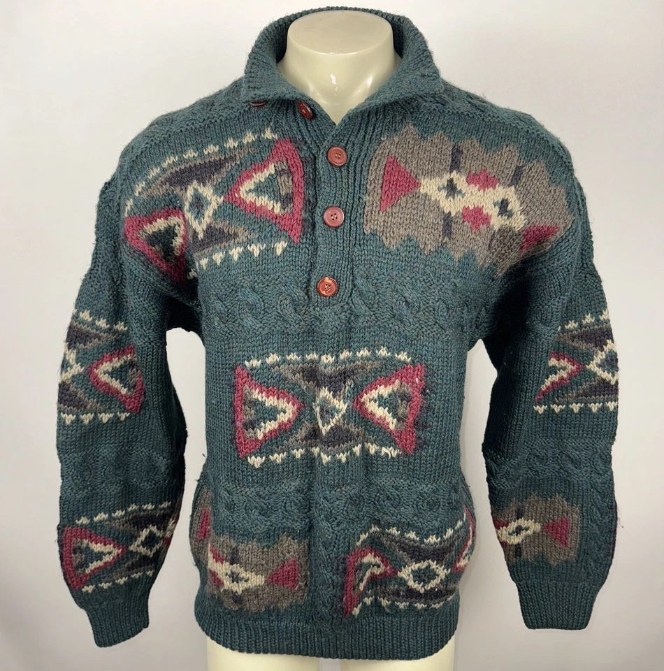 Boston Traders Suéter Lana Suroeste Pullover Esquí De Colección Años 90 Para Hombre Grande Foto 2 de 4