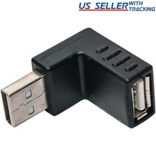 Right Angle USB Male Down Facing Horizontal Female Adapter Extension Connector