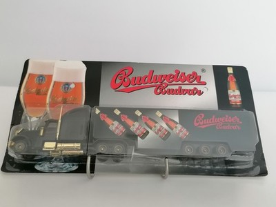 Budweiser Werbetruck 1:87 Freightliner FLD 120 Sattelzug OVP 4 schräge Flaschen