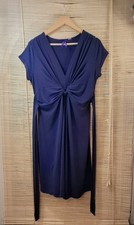 Navy Serephine Maternity Dress Motherhood Tie Back Empire Waist Size 14