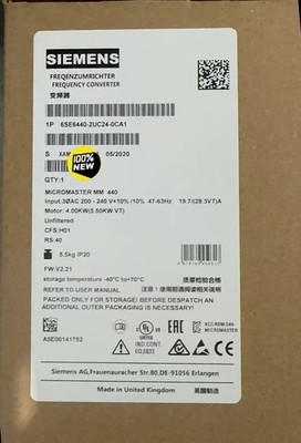6SE6440-2UC24-0CA1 PRO SIEMENS 6SE6 440-2UC24-0CA1 MICROMASTER 440 200-240 V 4kW