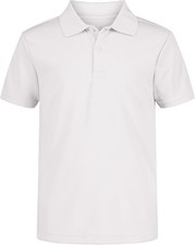 Boys' School Uniform Short Sleeve Polo Shirt, Button Closure Moisture XL 18-20H