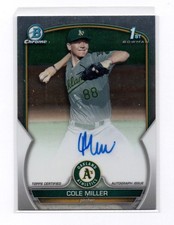 2023 Bowman Draft Cole Miller Chrome Draft Auto 1st - #CDA-CMI