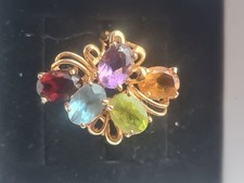 14 Carat Gold and Multi Gem Ring