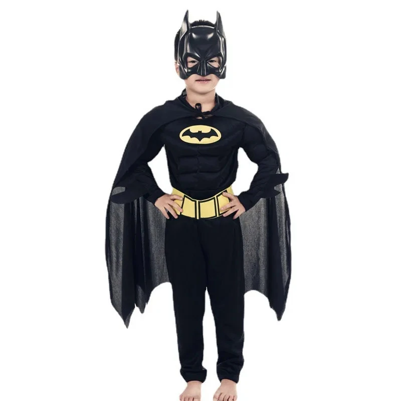 Kids Boy Bat Costume with Mask and Cape Halloween Cosplay Costume Movie Characte - Image 4 of 4