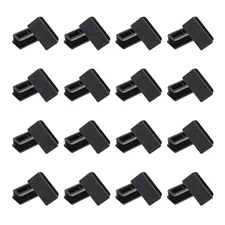 24Pcs 2" x 1" x 0.7" Rectangle Plastic Plug Tubing End Caps, Black