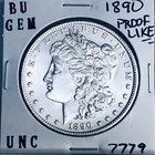 1890 BU GEM MORGAN SILVER DOLLAR UNC MS+++ U.S. MINT RARE COIN 7779