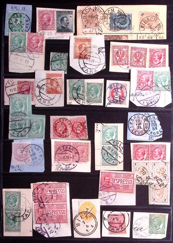 ITALY: Used Examples on Piece - Ex-Old Time Collection - Album Page