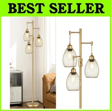 Modern Dimmable Industrial Floor Lamp - Gold Tree Design