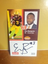 2020 Eno Benjamin Signed Senior Bowl Rookie Card...Arizona St. rookie card picture