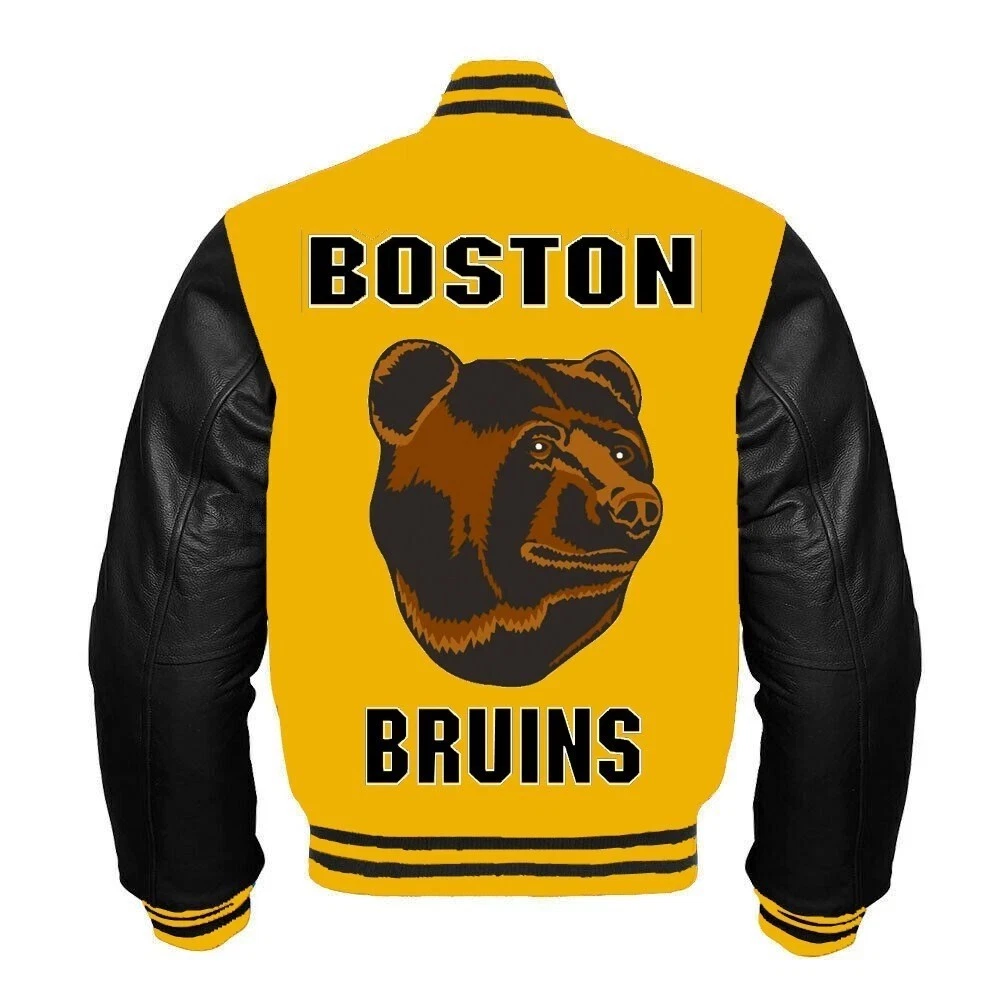 Boston Bruins  Gold Body Black  Varsity Jacket