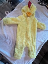 Baby Chicken Costume Size 3-6 Month Yellow Fur With Hood EUC