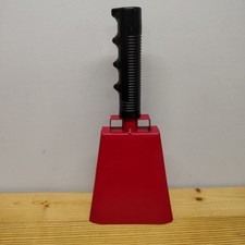 10" Cowbell Noise Maker Red Metal with Handle Grip