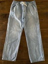 Cat And Jack Boys Blue Elastic Waist Pull-on Drawstring Jeans Pants Sz 12