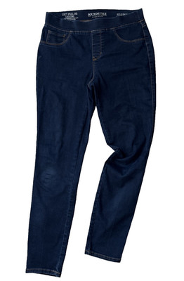 Soundstyle  Lucy Pull On Leggings Sz Small Silk Denim Dark Blue Shape Technology