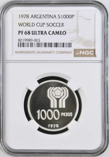 Argentina, 1978 Proof 1000 Pesos, NGC PF68 UC, Top Pop, Mintage 1912