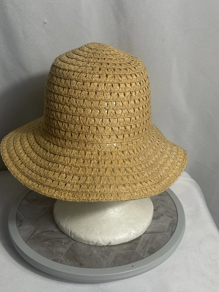 Старый темно-коричневый сплетенный соломы ведро шляпа S/M Summer Beach солнца шляпа - Изображение 3 из 4