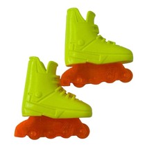 Mattel Ken Rollerblades Inline Skates Neon Yellow Orange VTG 90s Barbie