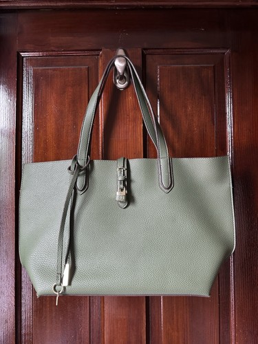 Tutilo New York Pebbled Faux Vegan Leather Tech Tote Bag Schultertasche Grün - Bild 2 von 17