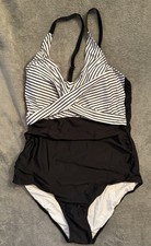 New Black/White One Piece Bathing Suit Size XXL