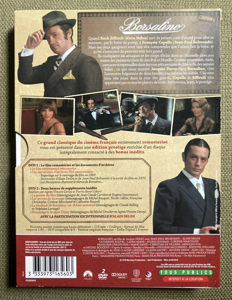 BORSALINO DVD Jean-Paul Belmondo Alain Delon Jacques Deray French Region 2 PAL - Image 2 of 3