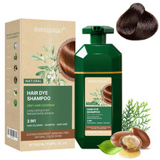Hair Dye Shampoo 3 in 1 for Gray Hair Coverage, Herbal Ingredients Natural Shamp