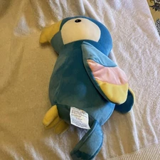 Daiso Blue Parakeet Plush Stuffed Animal Toy Super Soft And Squishy Missing Hat