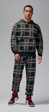 Jordan Essentials Plaid Christmas Holiday Set Hoodie Joggers Large 168