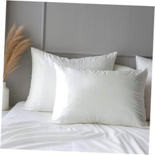 100 Cotton Pillow Cases Queen Size Set of 2 Envelope Pillowcases Queen White