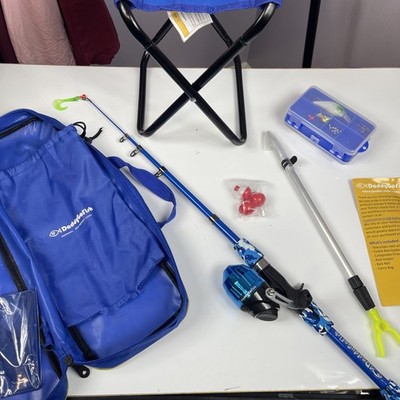 Daddy Go Fish, Kids Fishing Gear, Blue Open box