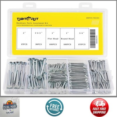 Picture Hanging Nails 400pcs Kit 5 Sizes Up To 2 Inch Wall Art Wood Hardware