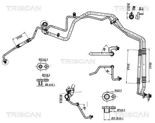 Conduite de climatisation TRISCAN étanche haute et basse pression pour les circuits CITROËN