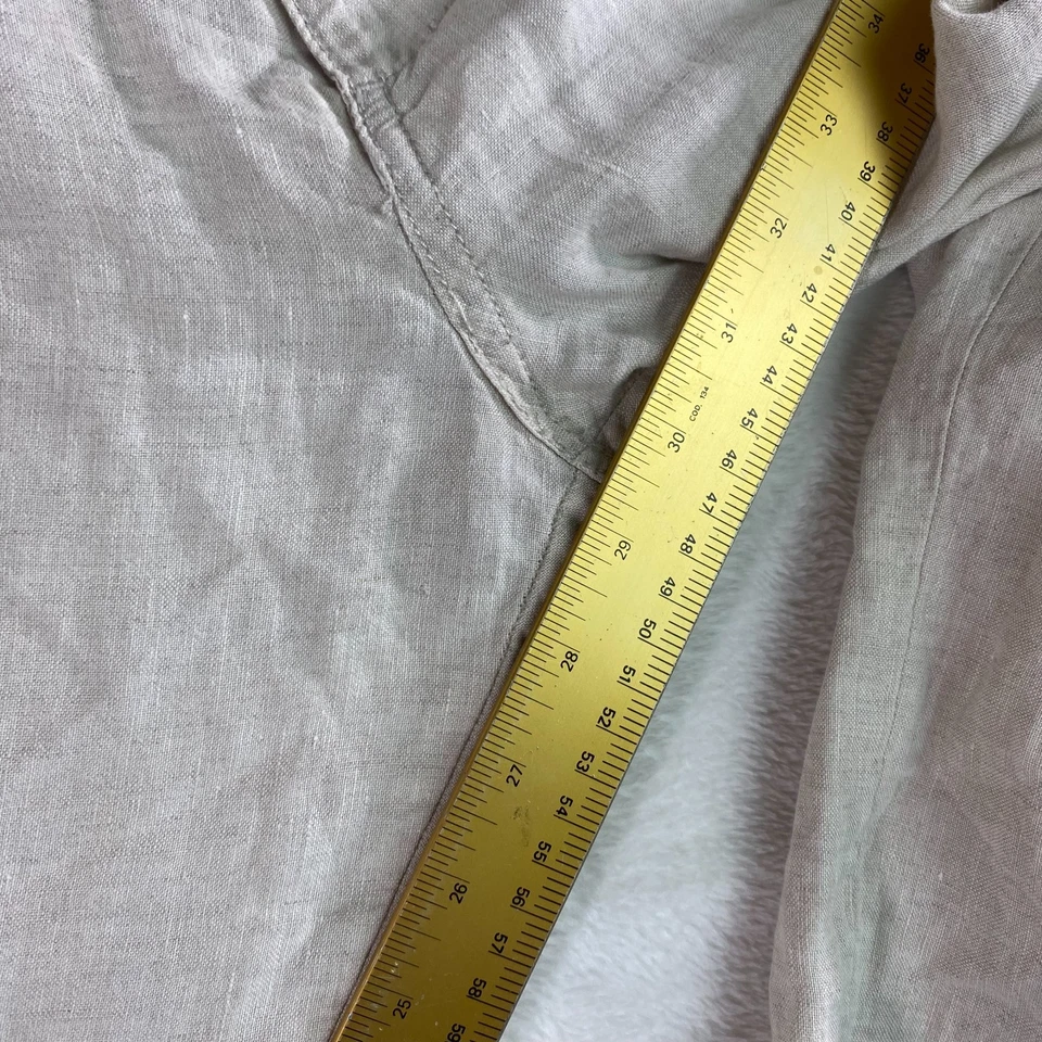 CARIBBEAN 100% Linen Relaxed Fit Pants Drawstring Natural Beige Mens 44x30 - Image 3 of 4