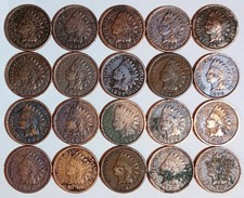 *20* Indian Head Cent Culls-20 Diff Dated 1890-Thru-1909 $ FREE SHIPPING $  #340