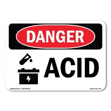 Acid ANSI OSHA ANSI Danger Sign Metal Plastic Decal