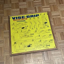 Vintage VISE-GRIP Petersen Mfg. Wrench Hardware Store Wall Display - 24 x 24”